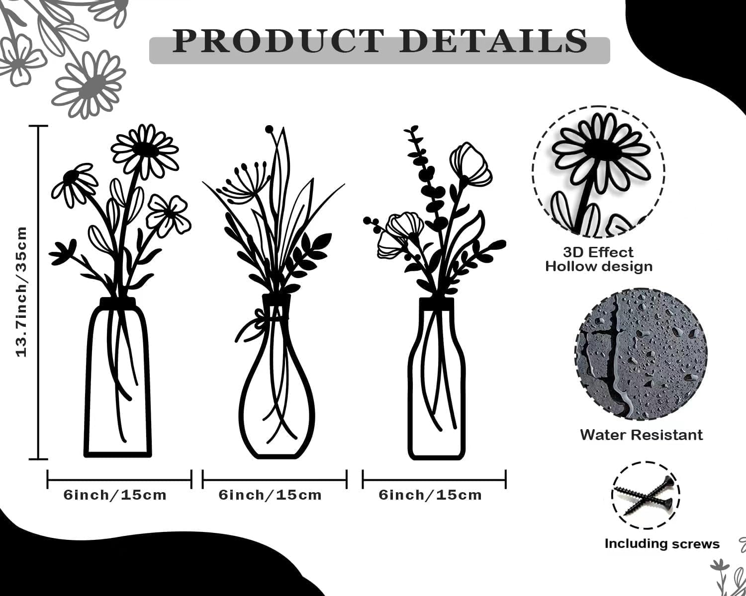 Charming Metal Flower Decor