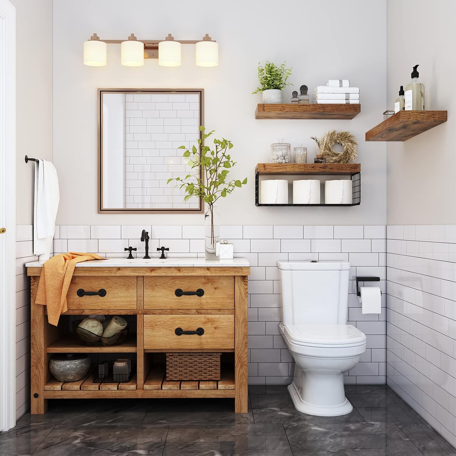 Chic Bathroom Storage Shelves
