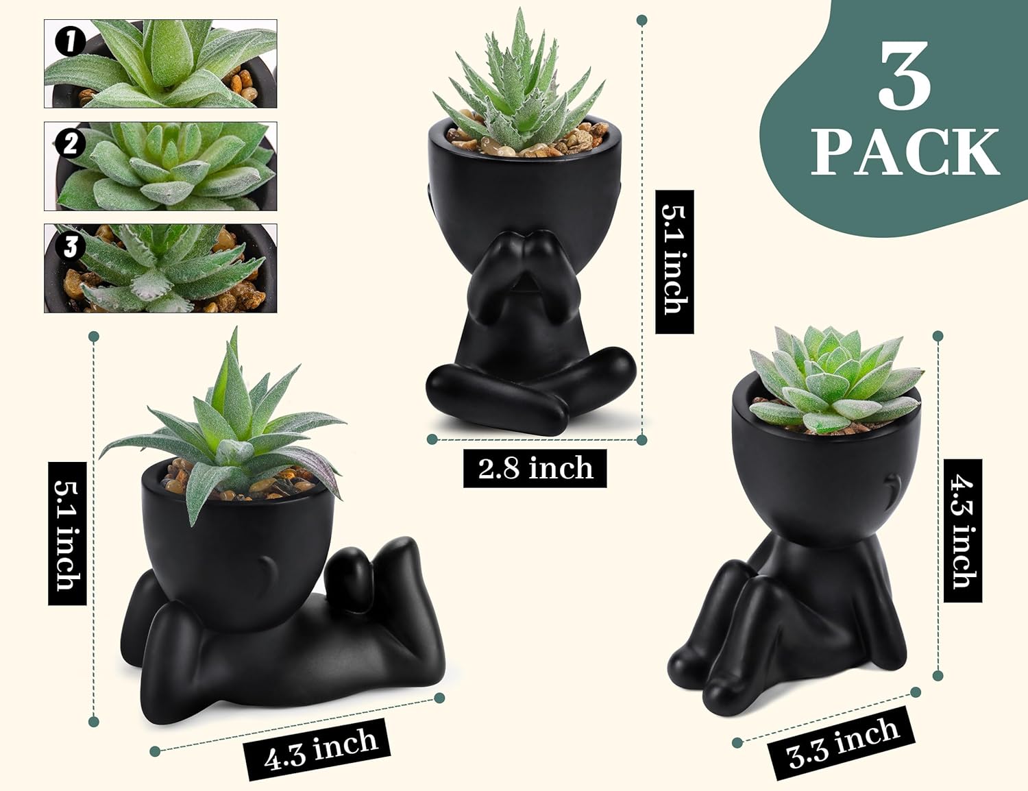 Chic Faux Succulent Trio