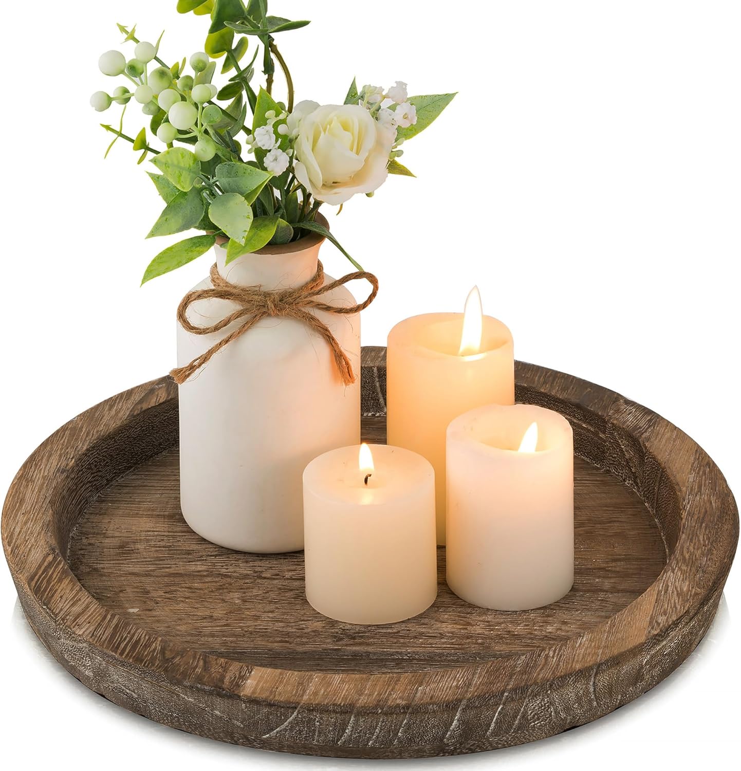 Rustic Wood Candle Tray