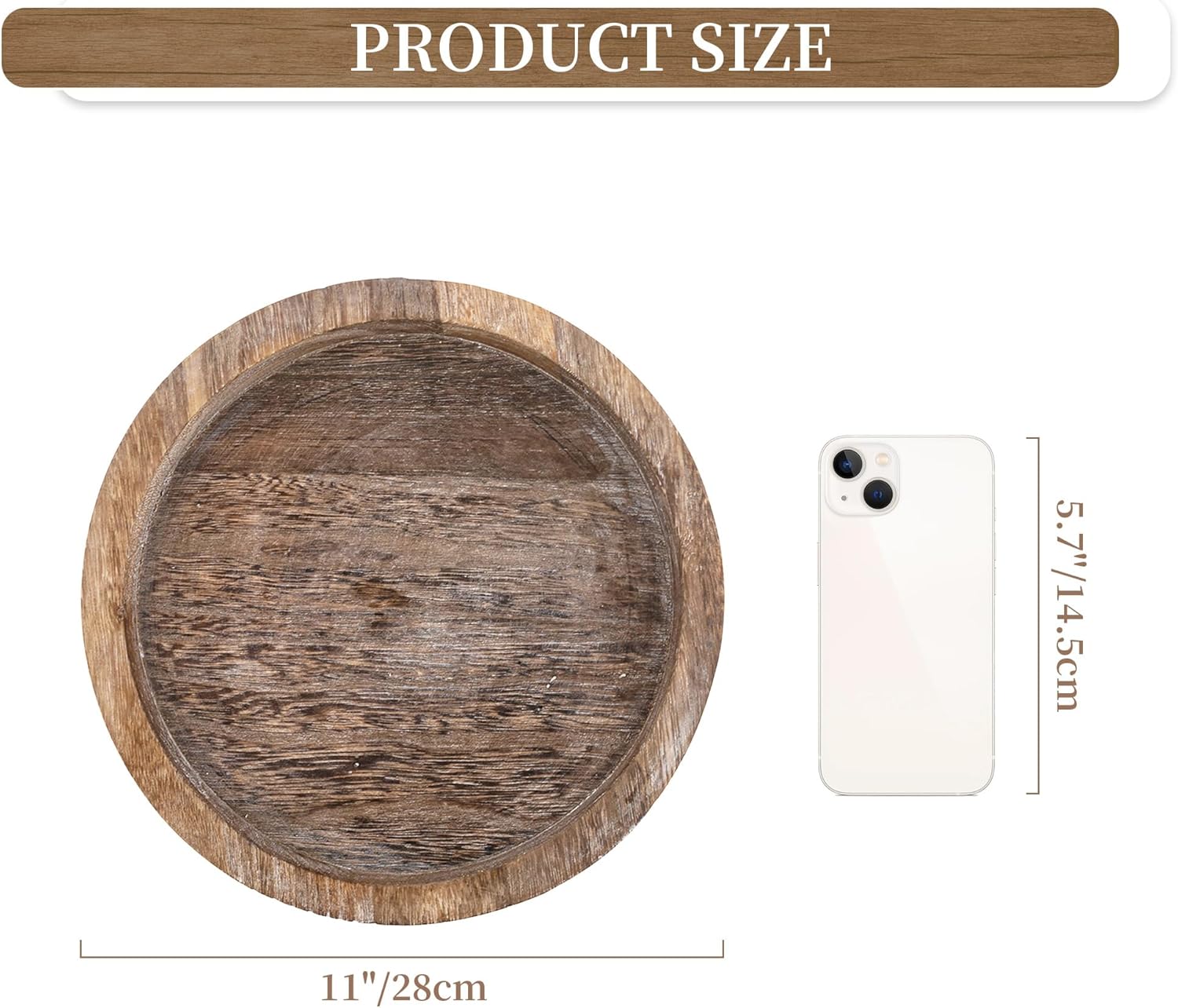 Rustic Wood Candle Tray