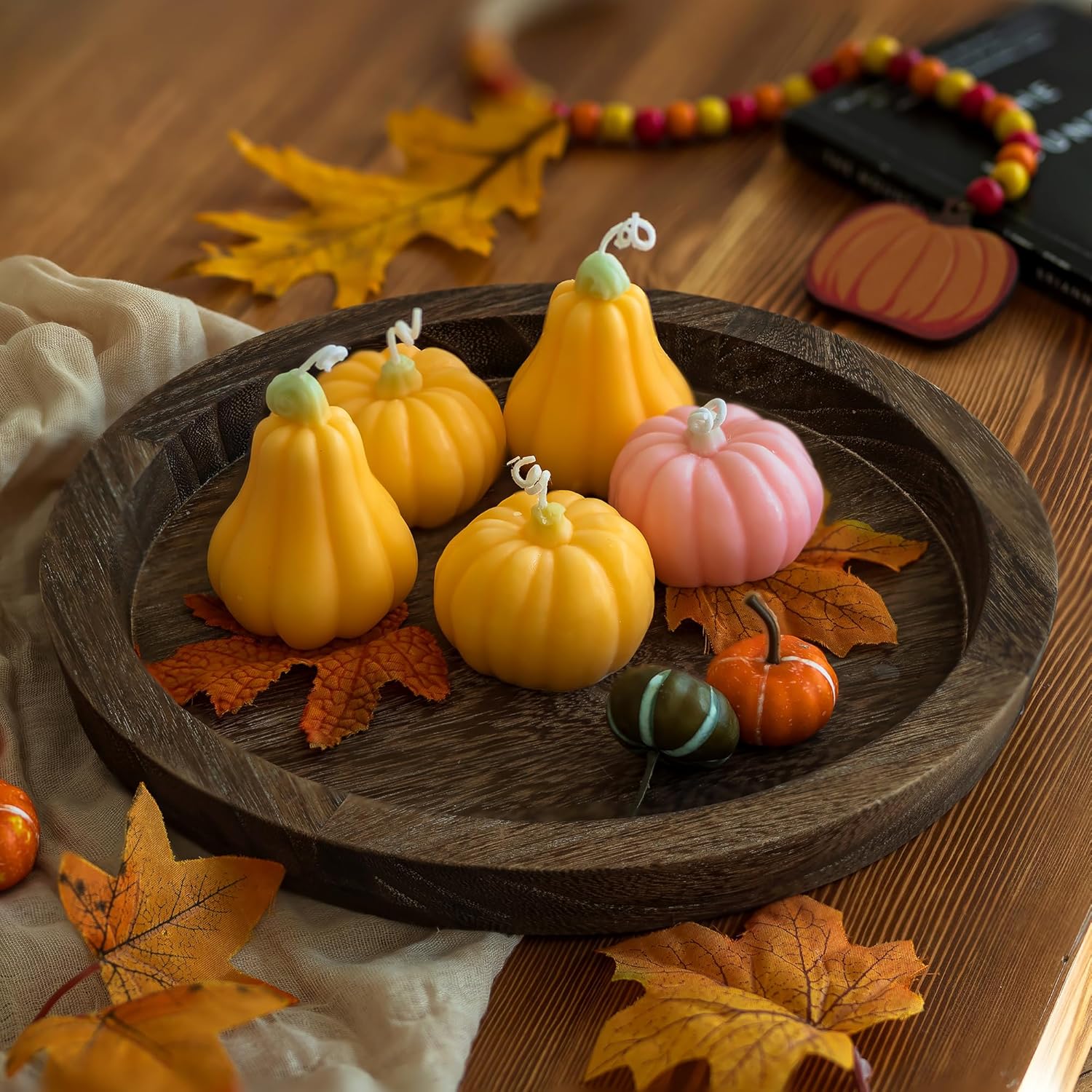 Rustic Wood Candle Tray