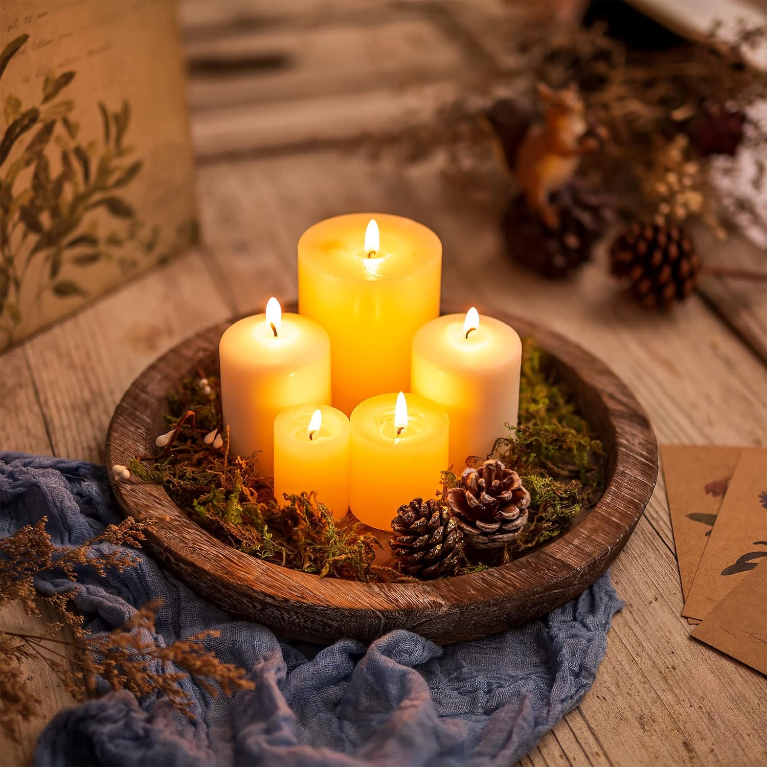 Rustic Wood Candle Tray
