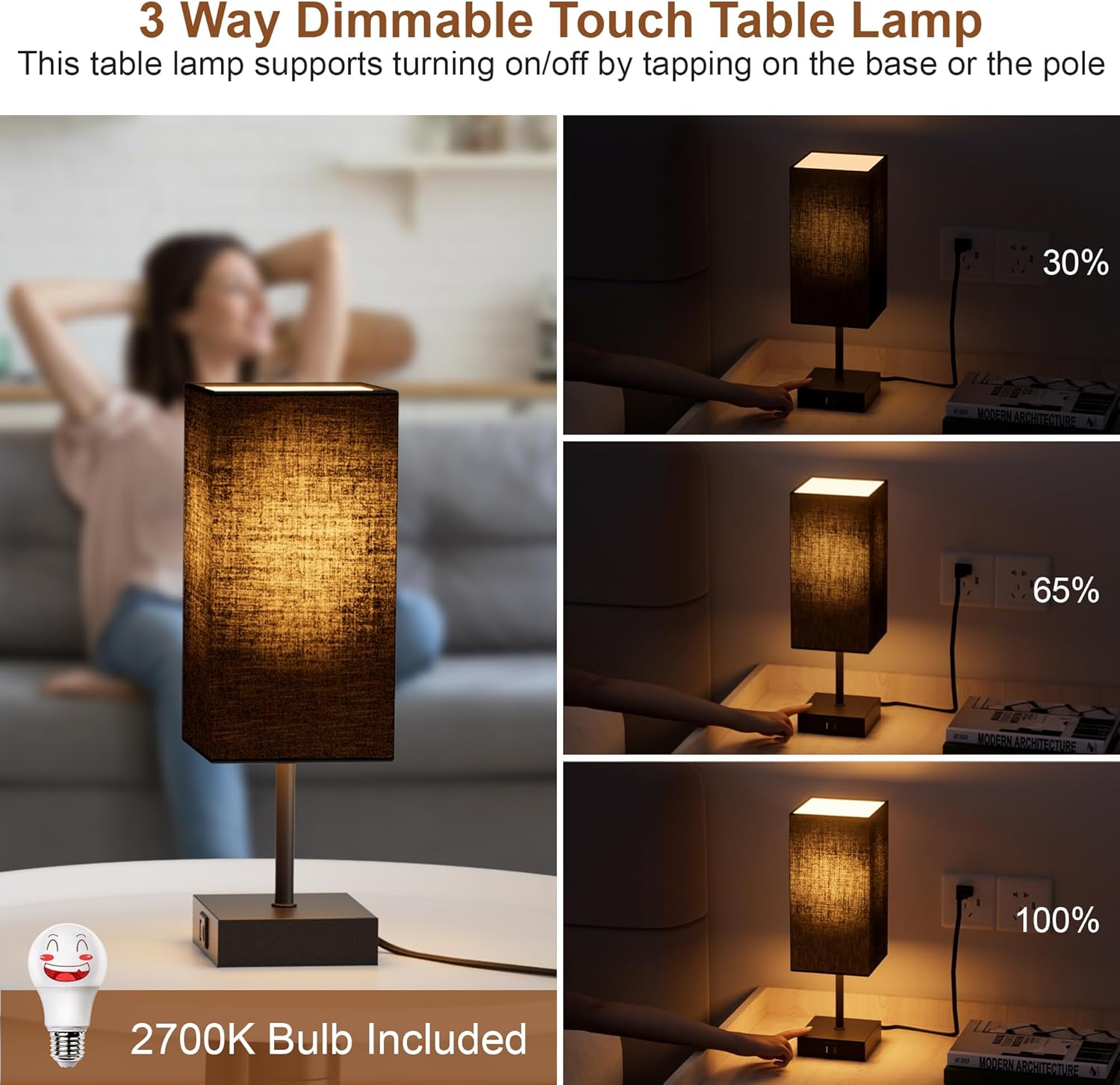 Touch-Control Bedside Lamp
