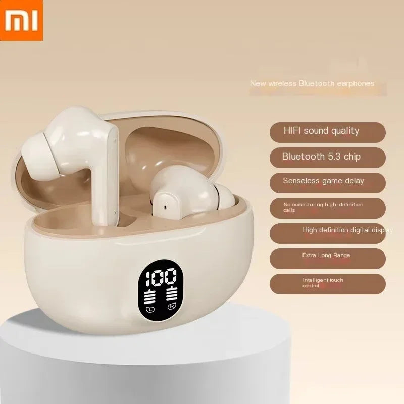 XIAOMI 895B Pro TWS 5.3 – Ultra Bass Wireless Earphones with Noise-Cancelling & LED Power Display