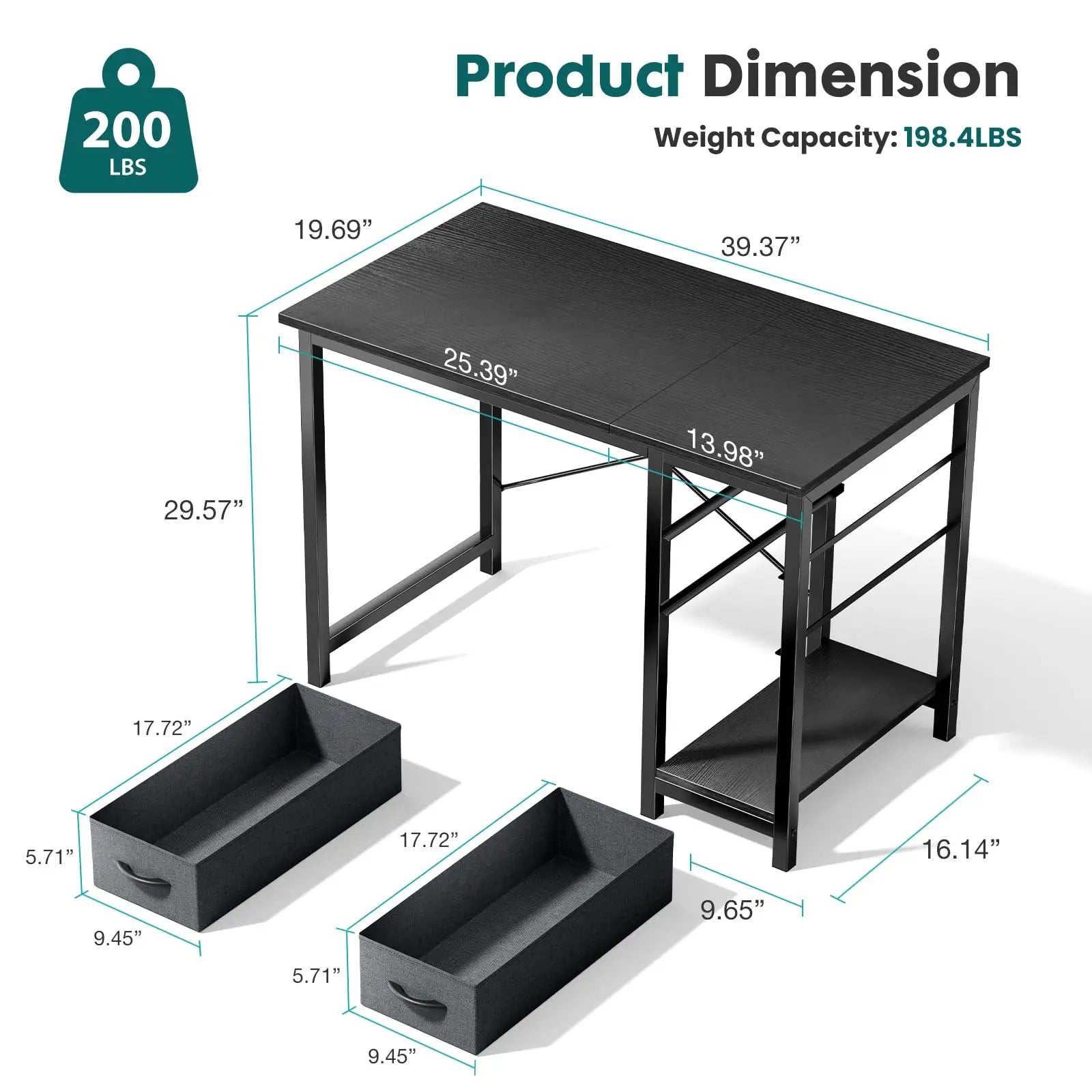 JHK 47” Gamer Workstation – Premium Computer Desk with Dual Drawers, Modern Wood Finish & Adjustable Storage Layout