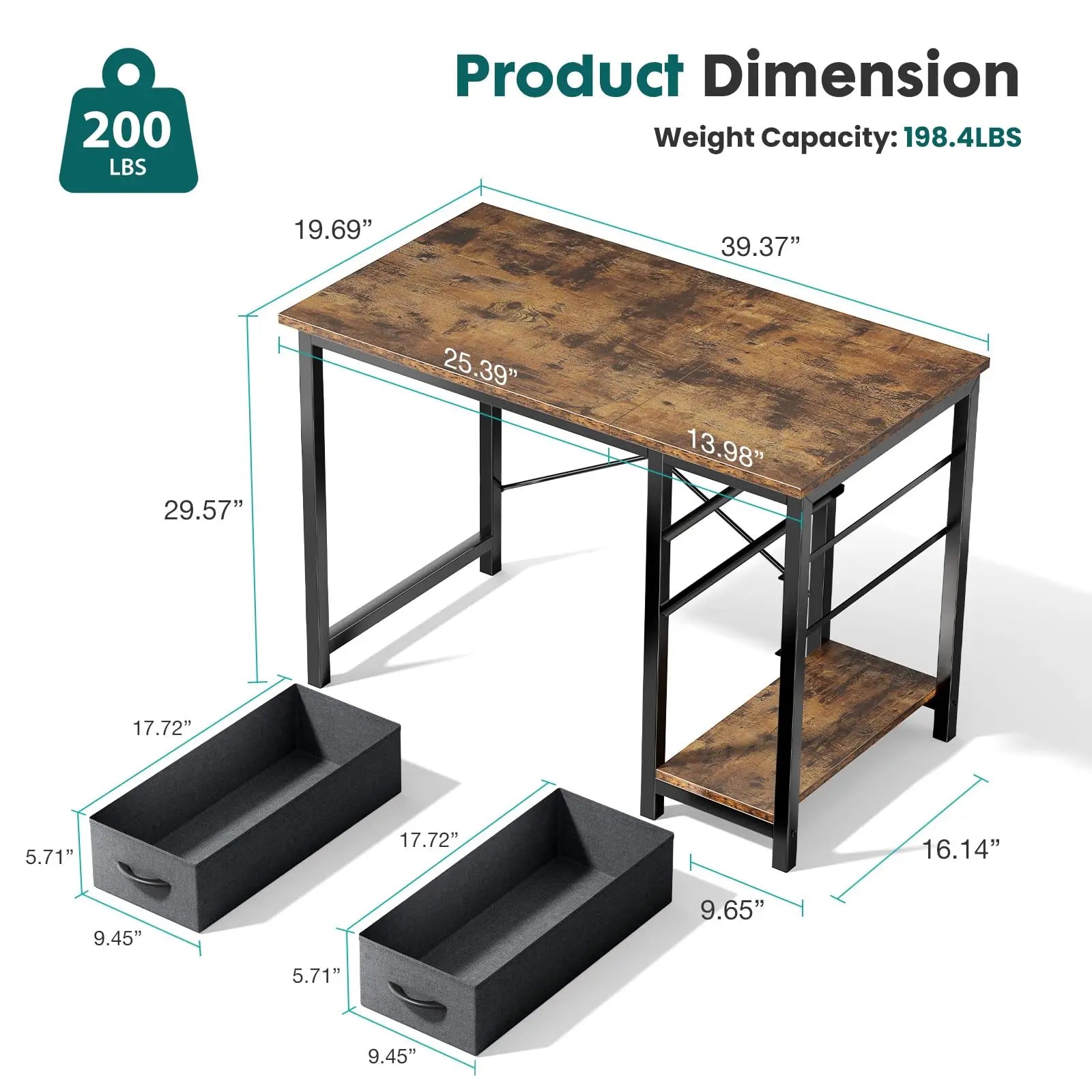 JHK 47” Gamer Workstation – Premium Computer Desk with Dual Drawers, Modern Wood Finish & Adjustable Storage Layout