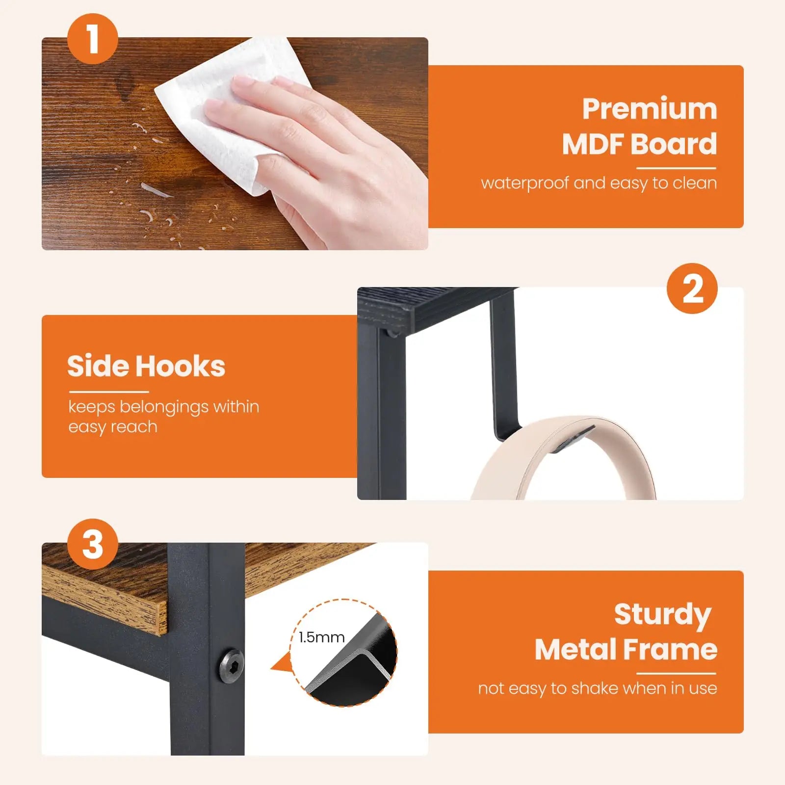 JHK 47” Gamer Workstation – Premium Computer Desk with Dual Drawers, Modern Wood Finish & Adjustable Storage Layout
