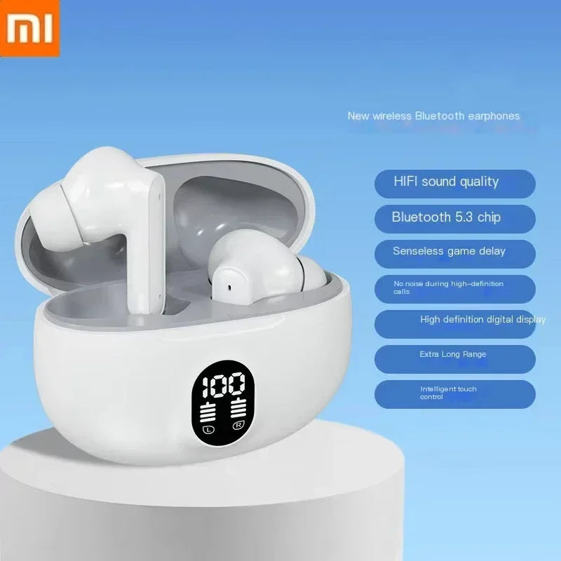 XIAOMI 895B Pro TWS 5.3 – Ultra Bass Wireless Earphones with Noise-Cancelling & LED Power Display