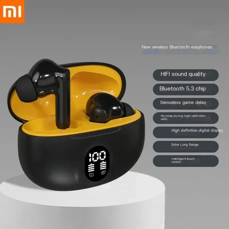 XIAOMI 895B Pro TWS 5.3 – Ultra Bass Wireless Earphones with Noise-Cancelling & LED Power Display